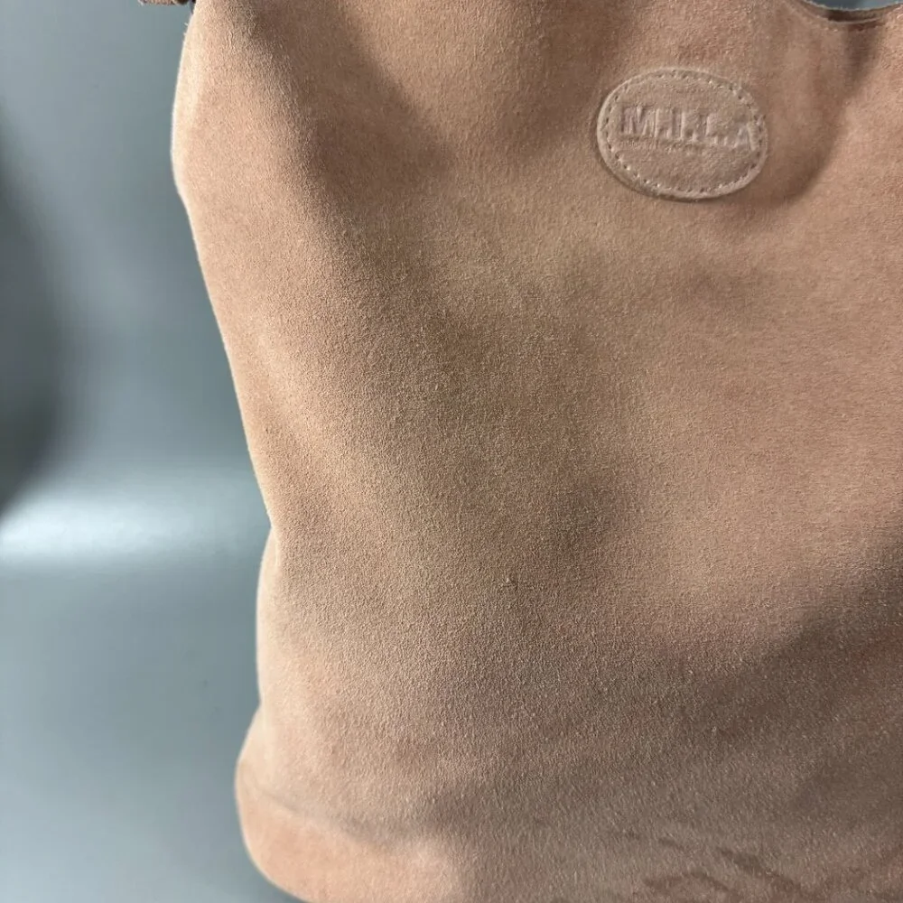 M.I.L.A. JACKIE Suede Crossbody Bag in Taupe - Picture 2 of 15